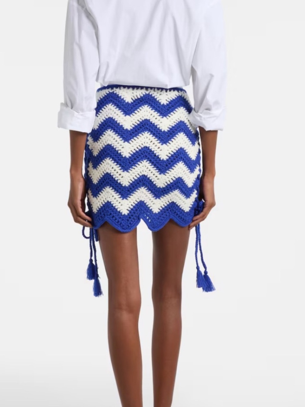 NWOT Farm Rio River Nature Chevron crochet miniskirt- size XL - Picture 4 of 12